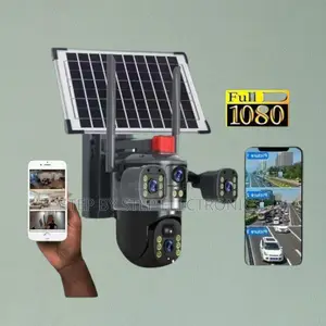Solar 12mp 4g PTZ Rotating 4 Lens CCTV Camera for Remote Monitoring
