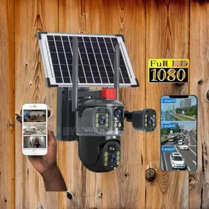 12mp 4g PTZ Rotating 4 Lens Solar CCTV Camera With Motion Detection