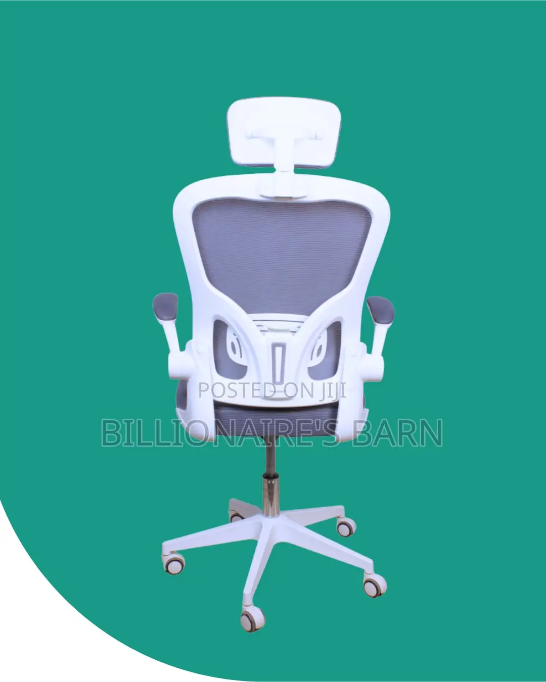 White Ergonomic Office Chair (Space-Saving) — Restocked!