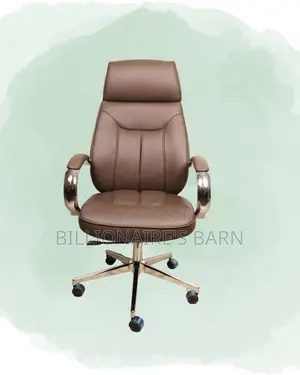 Comfy Brown Executive Leather Office Chair | High-Density Foam Seat