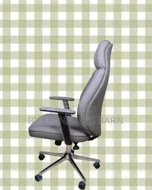 Ergonomic Grey Executive Leather Office Chair | Tilt Lock Mechanism