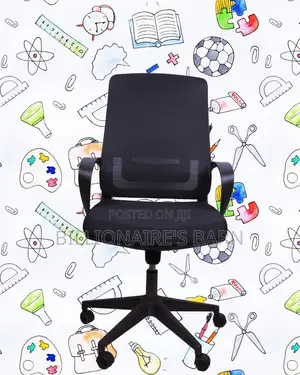 Heavy-Duty Black Ergonomic Mesh Office Chair — Easy to Clean