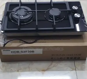 Haier Glass Body Finish, in-Built 2 Burner With Wok Burner Hob Cooker