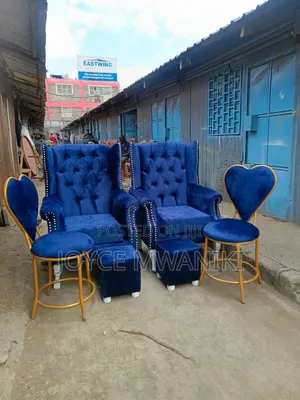 2 Pedicure Seats, 2 Stools, 2 Love Seats, Blue