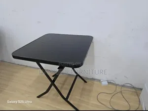 Black Glass Top Foldable Table