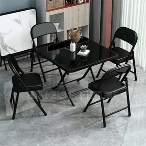 Foldable Table With Tempered Glass Top