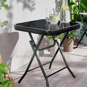 Folding Glass Side Table