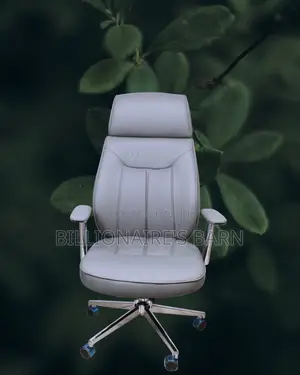 Grey Executive Leather Office Chair (Imported) — Restocked!