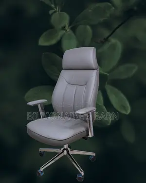 Grey Executive Leather Office Chair (Imported) — Restocked!