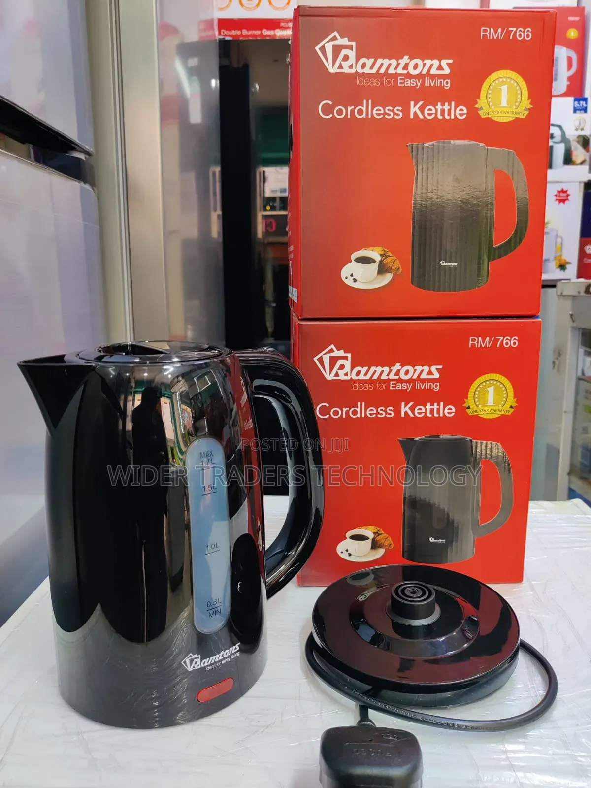Ramtons Kettle Cordless Black 1.7l Rm776