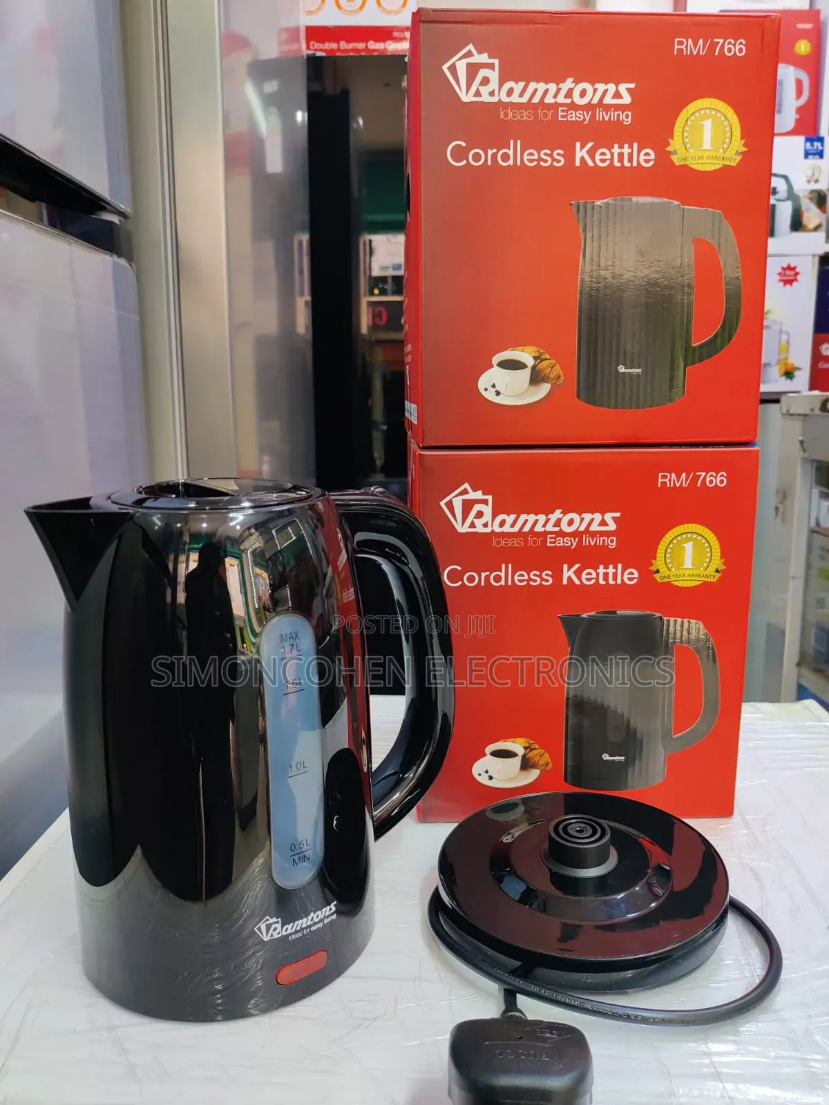Ramtons Kettle Cordless Black 1.7l
