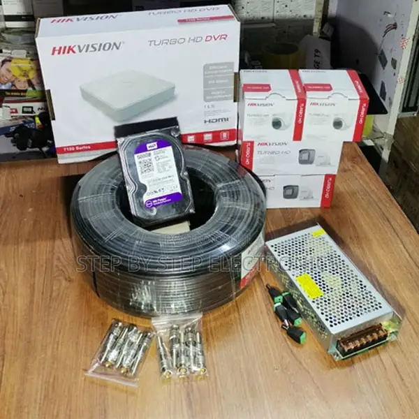 Ir Night Vision Waterproof Hikvision 4 Cameras 2mp 1080p CCTV Kit