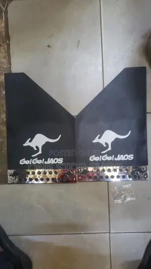 4pcs Jaos Branded Black Mudflaps With Chrome Bidding