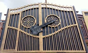 Decorative Black Gold Gate With Guitar Art