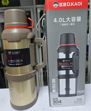 Kd 4 Litres Vacuum Flask 
24 HRS Hot Black Silver and Brown