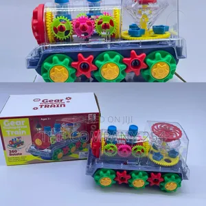 360 Rotate Gear Transparent Train Battery With Sounds and Light