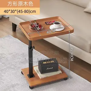 Height Adjustable Couch Side / Bedside Rolling Table