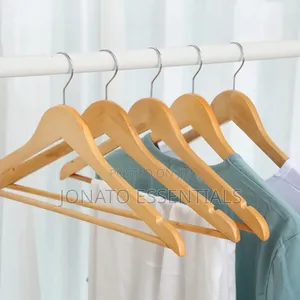 10 Pc Wooden Clothes Hangers, Ideal for Wardrobes Shops