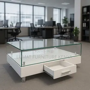 Contemporary Glass White Coffee Table