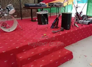 Flowered Red Presidential Vvip Church Pulpit Wall to Wall 12mm Thick