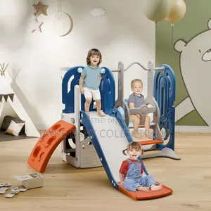 5-in-1 Toddler Slide Swing Set With Basketball Hoop