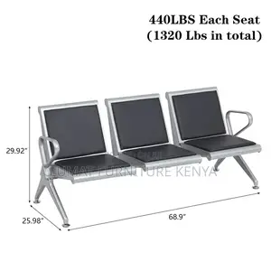 Padded Heavy Duty 3-Seater Waiting Bench – Durable