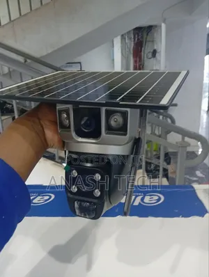 Wifi Dual Lens Solar CCTV Camera Rechargeable Battery Auto Human Track