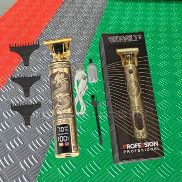 Usb Charge Vintage T9 Dragon Cordless Hair Clipper With Led Display