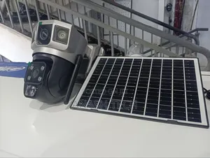 V380 Solar Wifi Dual Lens CCTV Camera Loud Speaker Audio Video Record