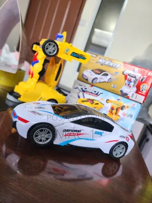 Transformer Toy Cars Yellow and White in Stock