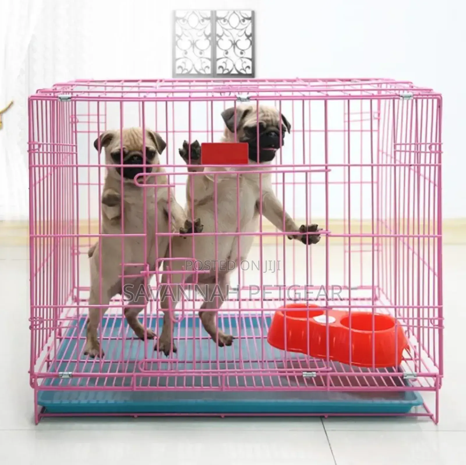 Moveable Welded Wire Mesh Pet Cage/Crate for Dogs - Medium Size