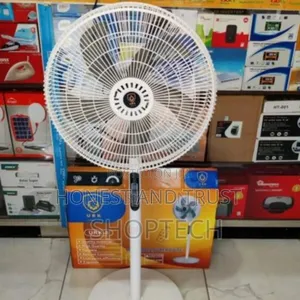 White Urk Fan With Remote