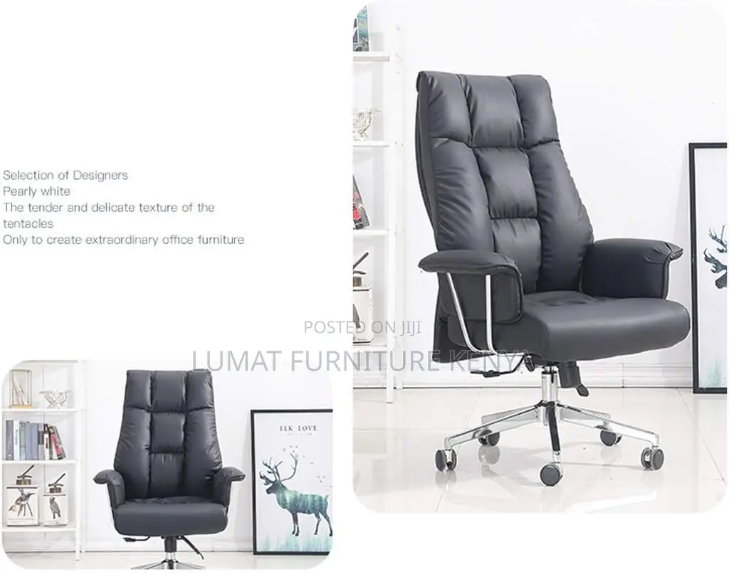 Director’S Reclining Leather Office Seat – Adjustable