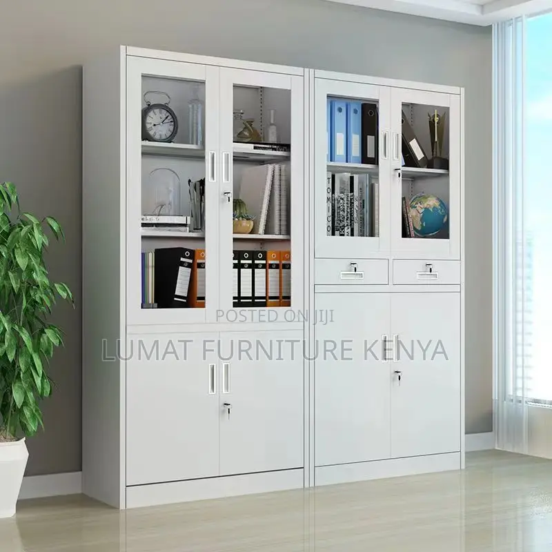 2-Door Half Glass Filing Cabinet – Office Storage