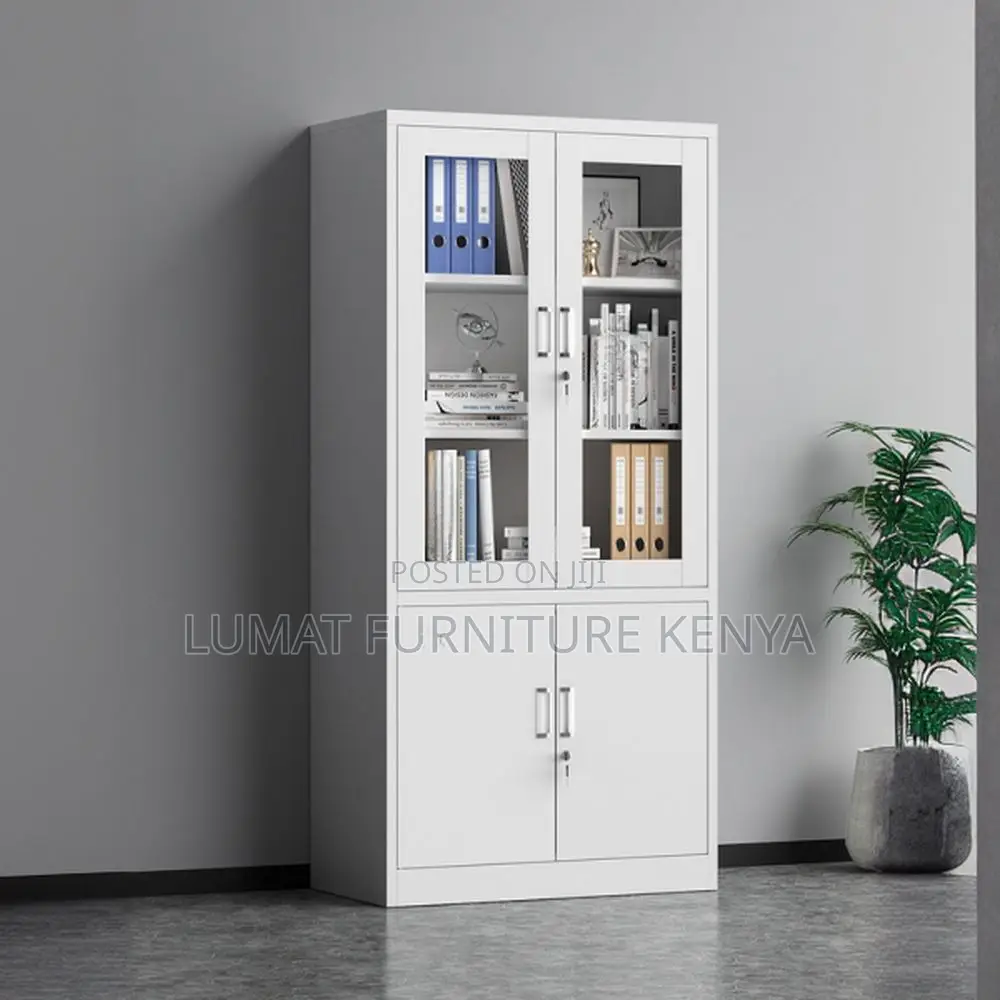2-Door Half Glass Filing Cabinet – Office Storage