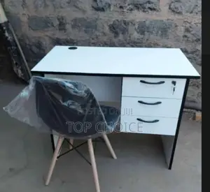 Office Desk and Black Eames