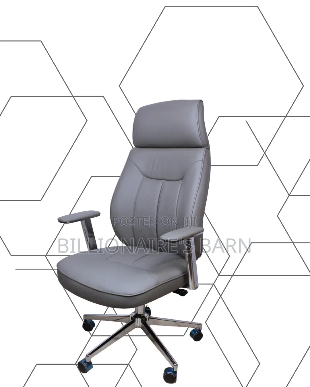 Grey Executive Leather Office Chair (Comfy) — Moving Fast