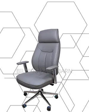 Grey Executive Leather Office Chair (Comfy) — Moving Fast