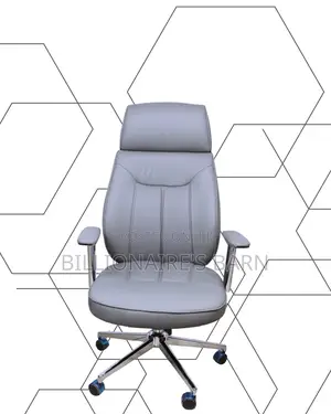 Grey Executive Leather Office Chair (Comfy) — Moving Fast