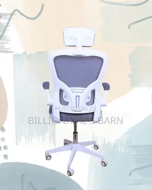 Modern White Ergonomic Office Chair | Nylon Castors