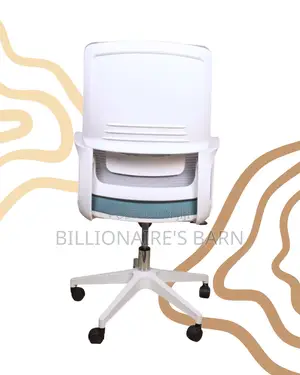 Quiet-Roll White Ergonomic Mesh Office Chair — Strong Stable Base
