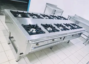 Stainless Steel Commercial Gas Cooker (10 Burners Gas Cooker).
