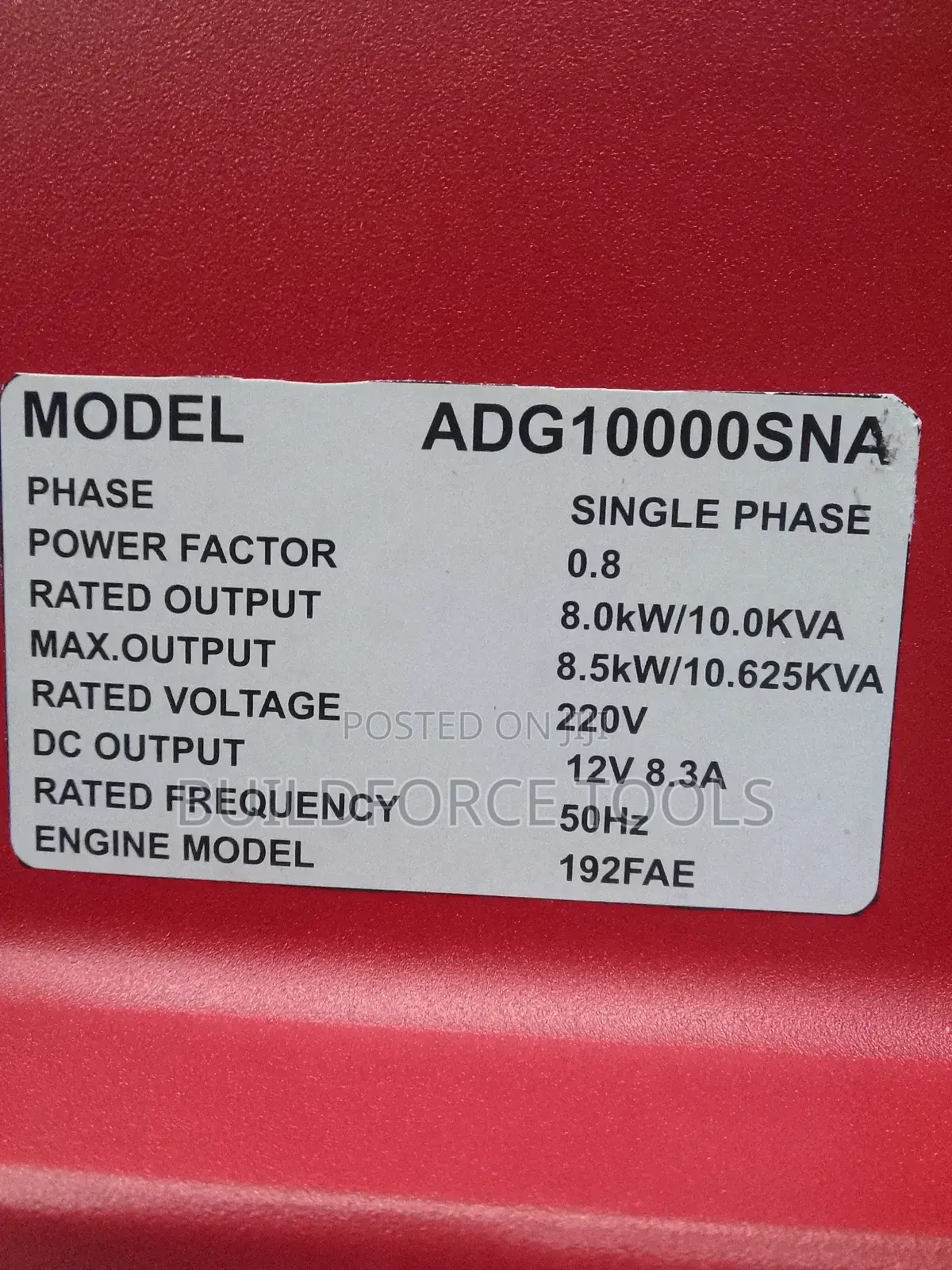 Honda 8.0kw 10kva Keystart Single Phase Generator