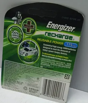 Energizer Rechargeable 9v. 175mah Rechargeable Brand.