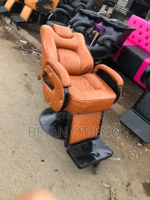 Black/ Brown Leather Kinyozi Seats