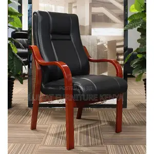 Wooden Frame Visitors Seat With Mahogany Finish