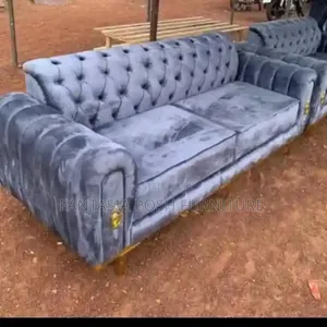 3 Seater Grey Velvet Chester Sofa - Free Delivery