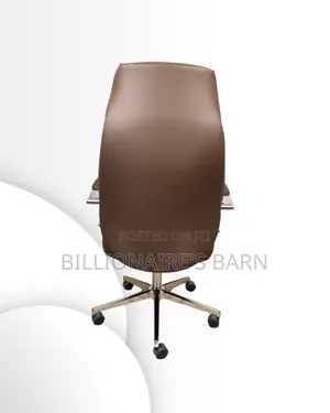 Ergonomic Brown Executive Leather Office Chair | Swivel Base