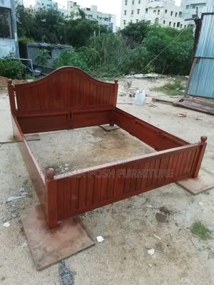 5x6 Wooden Bed Frame With Curved Headboard