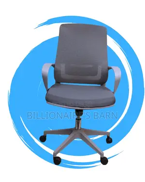 Imported Grey Ergonomic Mesh Office Chair — Smooth-Rolling Mobility